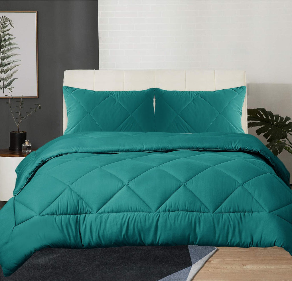 Ultra Soft Cashmere Touch Mink Flannel Comforter Set | Winter Warmth Comforter | 5 Sizes - 5 Colours Quilts & Comforters Single / Bright Teal Ontrendideas Bed and Bath