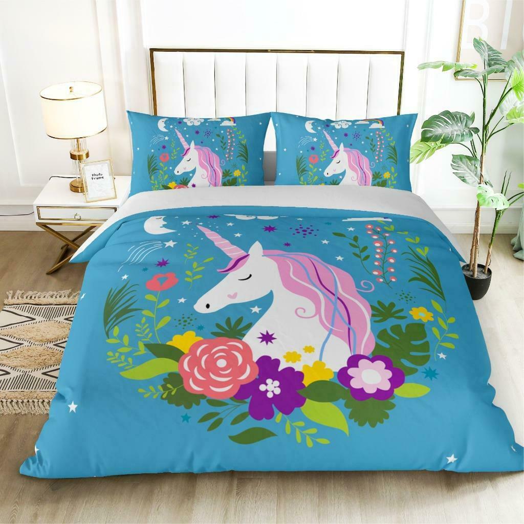 300TC My Unicorn Kids Soft Touch Quilt Cover Set 5 Sizes SK 3