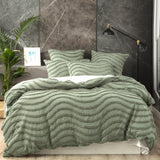 Wave 100% Cotton Chenille Vintage Washed Tufted Quilt Cover Set by Cloud Linen